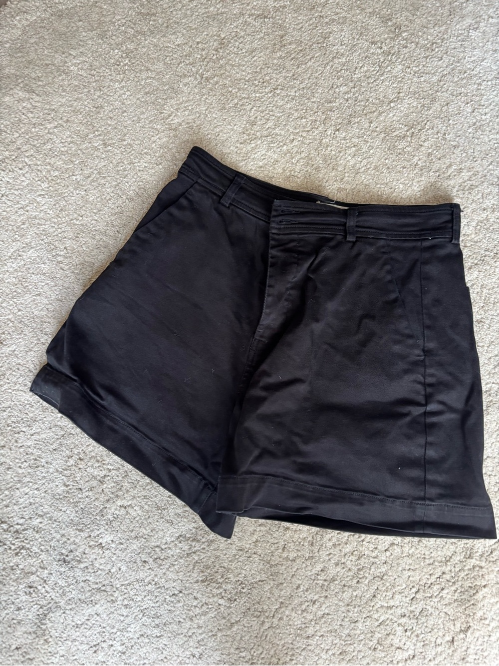 Everlane Black High-Rise Shorts with Belt Loops